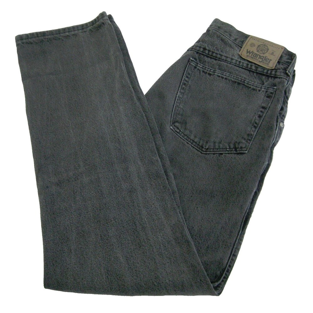 WRANGLER Men's Size 32x34 Black Jeans 100% Cotton Denim Pants 5 Pockets Zip Fly